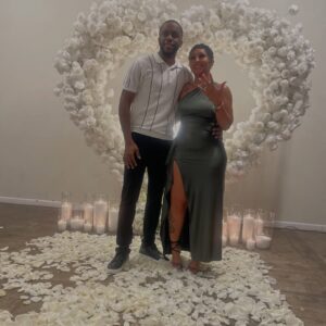 Brittney Bee Starr Williams Instagram - Just want to say thank you for all the love the comments , my friends, my family ☺️☺️ I’m still in shock ❤️❤️💍💍 #engaged  shop @eleven22_online