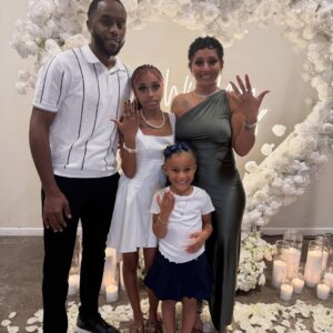 Brittney Bee Starr Williams Instagram - Just want to say thank you for all the love the comments , my friends, my family ☺️☺️ I’m still in shock ❤️❤️💍💍 #engaged  shop @eleven22_online