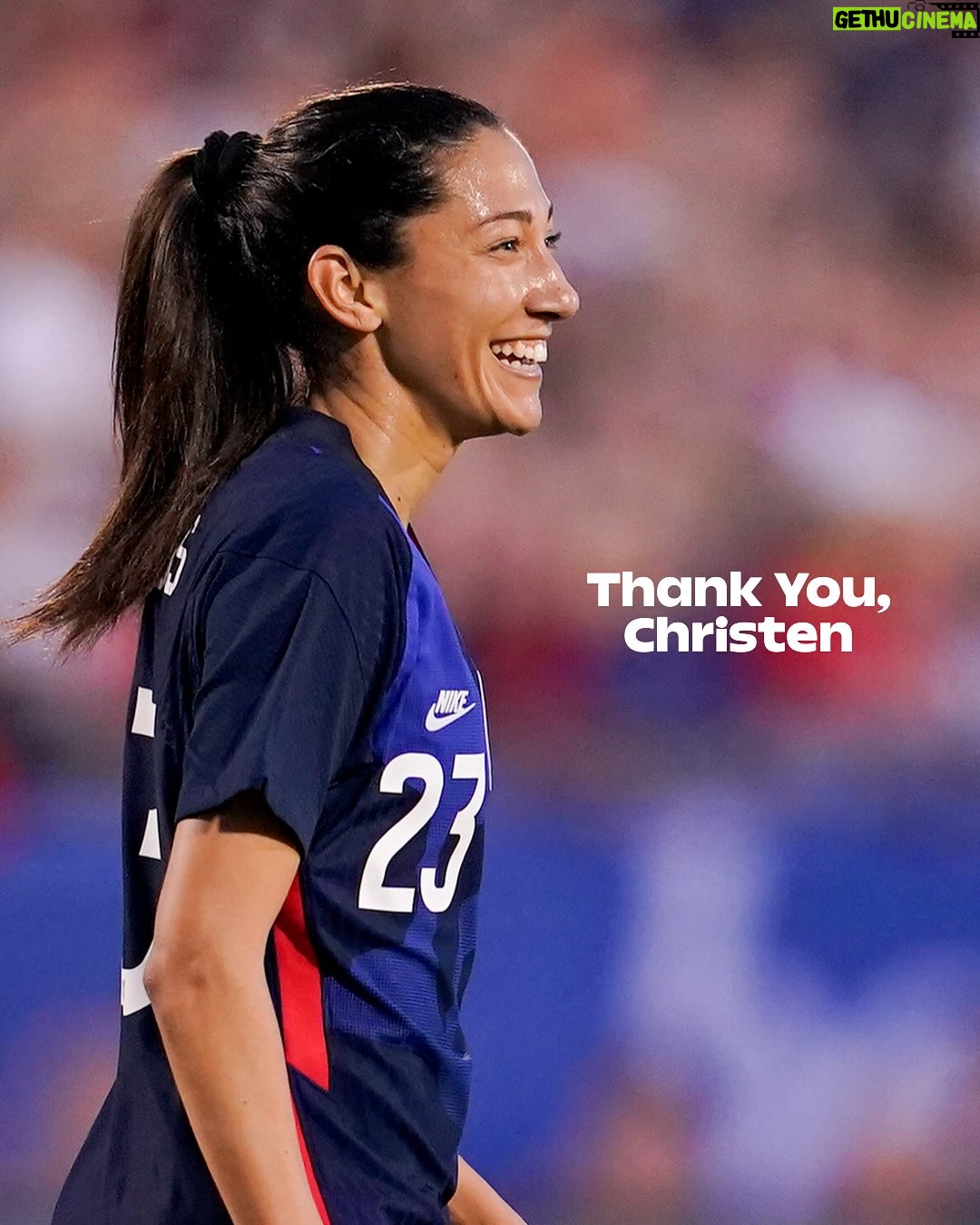 Christen Press - 117.7K Likes - 🇺🇸 155 Appearances
🥅 64 Goals
⚽️ 43 Assists
🏆 2x @fifawomensworldcup Champion
✨ 1 Iconic Career

Christen Press has announced her retirement from professional soccer following the conclusion of @weareangelcity’s 2025 season.