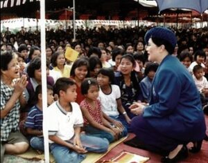 Cindy Sirinya Bishop Instagram - It has been the honor of my lifetime to have served Her Majesty Queen Sirikit, The Queen Mother — a woman of unparalleled grace, vision, and devotion to her people. 

Her Majesty’s love for Thai silk not only revived a treasured national art form but also restored livelihoods, pride, and purpose to thousands of Thai families across the country. In 1976, she established the SUPPORT Foundation to provide supplementary occupations for farmers facing unstable incomes due to changing rainfall and climate conditions. By encouraging traditional craftsmanship and local wisdom, she  helped transform humble village weaving into a globally celebrated craft ~ instilling hope in communities that continue to thrive to this day.

One of my fondest memories was modeling the exquisite creations of Thailand’s top designers for Her Majesty’s fashion showcases. I’ll never forget walking the runway outdoors, where the very villagers who wove the silk I was wearing watched with pride and delight. It was a beautiful full-circle moment to witness their craftsmanship being celebrated on a stage that honored them in return.

Her Majesty’s elegance, compassion, and radiant smile touched the hearts of everyone who had the privilege to be in her presence. Her legacy continues to shine in every thread of Thai silk — a symbol of artistry, resilience, and love for our people and culture. 💙

#QueenSirikit #ThaiSilk #LegacyOfLove #ThaiCraftsmanship #PrideOfThailand #CulturalHeritage
