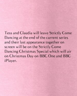 Claudia Winkleman Instagram - Tess and Claudia, you’ll always be our favourite couple ❤️ Thank you for being our incredible hosts. All our love, your #Strictly family ✨