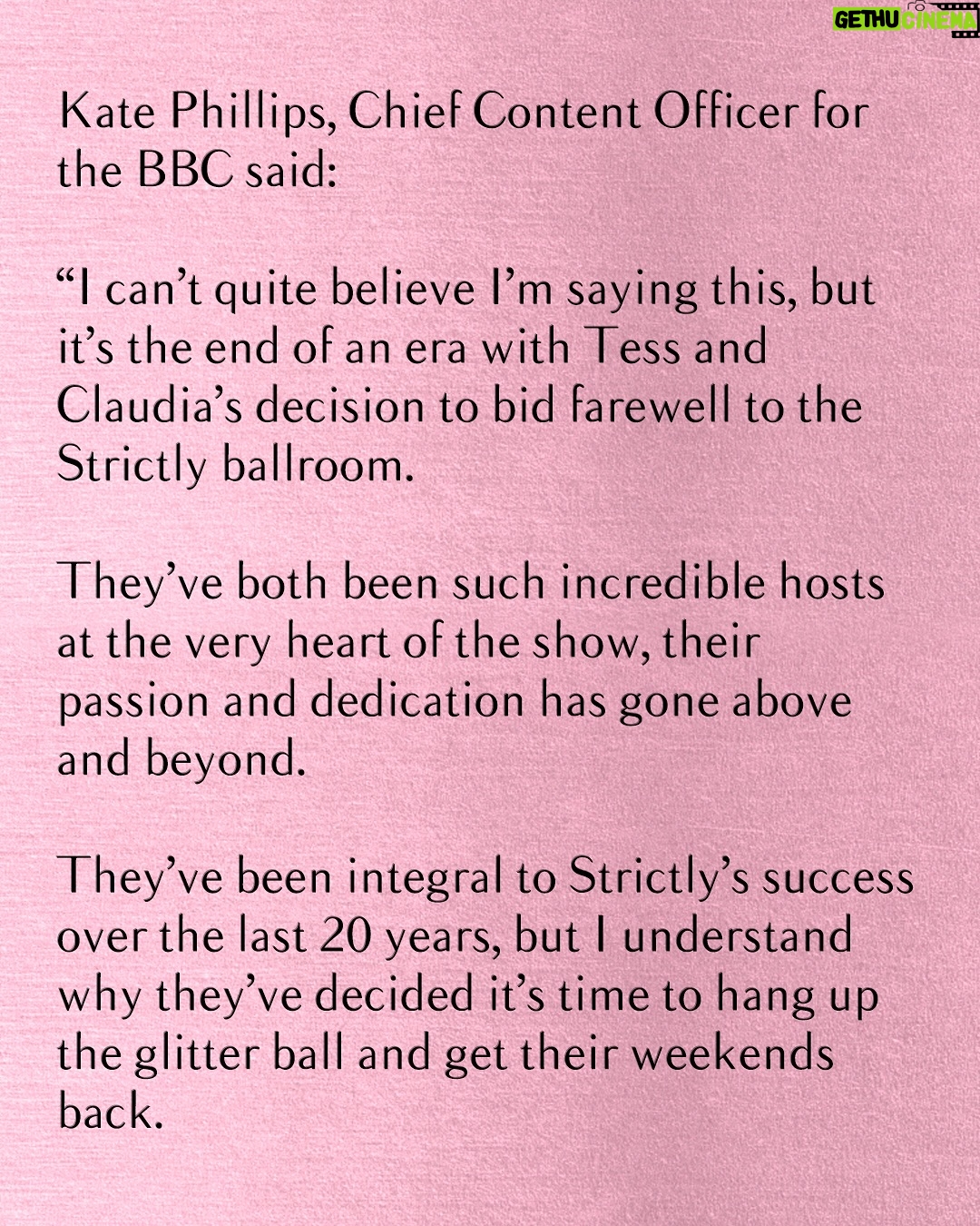 Claudia Winkleman - 121K Likes - Tess and Claudia, you’ll always be our favourite couple ❤️ Thank you for being our incredible hosts. All our love, your #Strictly family ✨