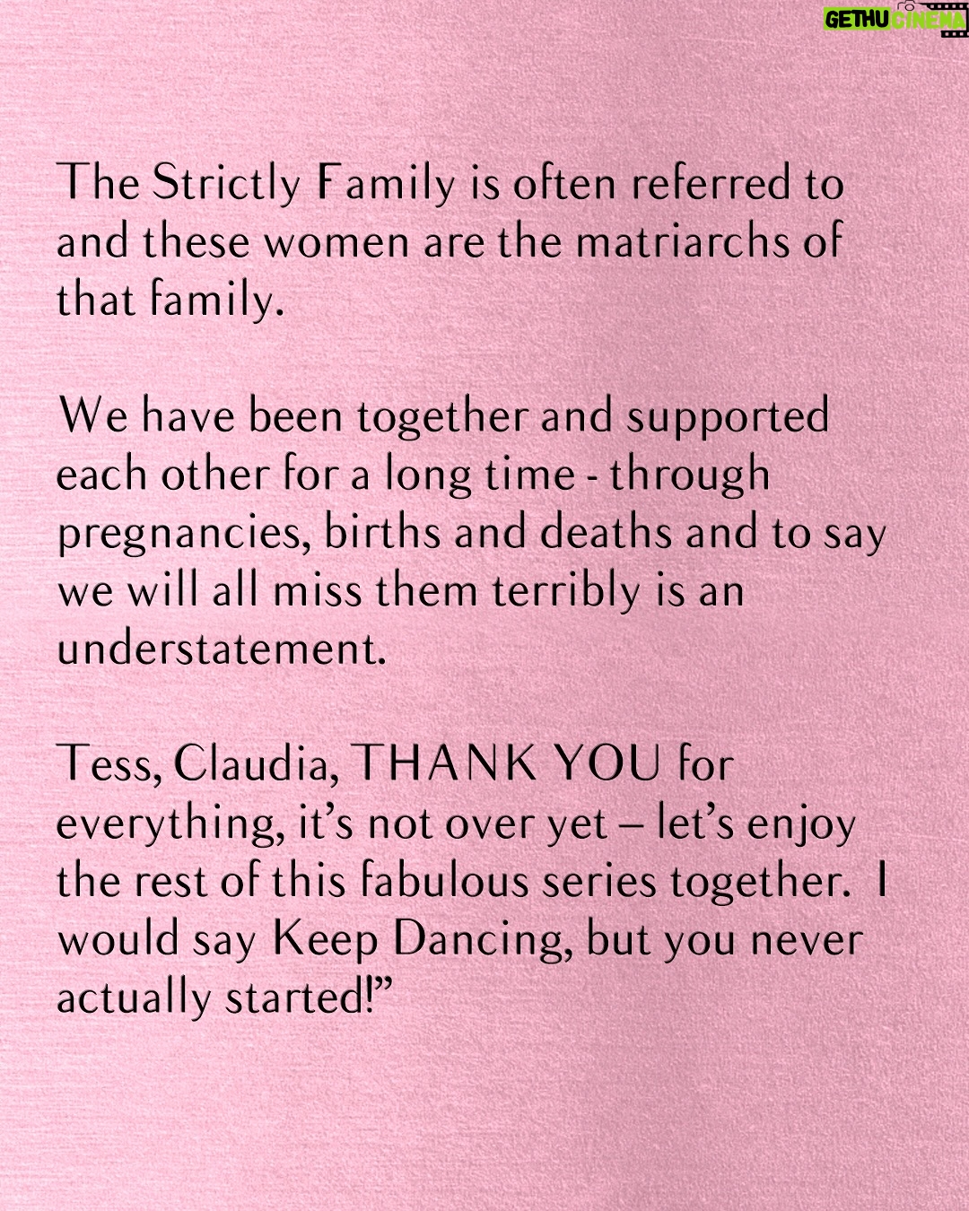 Claudia Winkleman - 121K Likes - Tess and Claudia, you’ll always be our favourite couple ❤️ Thank you for being our incredible hosts. All our love, your #Strictly family ✨