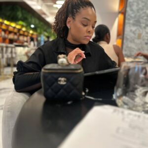 Demetria McKinney Instagram - Handling a lil business while my #chanelbag and #earrings  post up 😜  Aren't they cuuuuuute!!!!! #chanel #sisterlocs