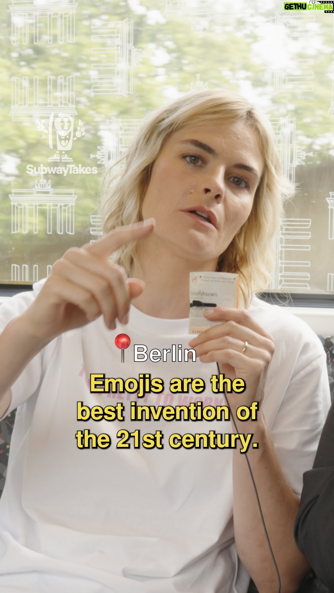 Hazel Brugger - 48.5K Likes - Episode 484: Emojis are the best invention of the 21st century!! Feat @hazelsgonnahaze 

Hosted by @kareem
Created by @kareem & @akuoproject
Shot by @anthonydimieri @ramy_shafi
Edited by @tylerbat
Associate producer @ramy_shafi

#podcast #subway #hottakes #subwaytakes #interview #berlin