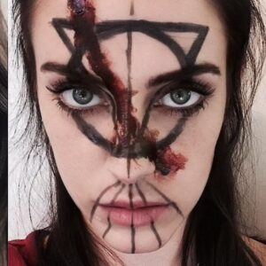 Jessica Lowndes Instagram - ’Tis the season 🩸🦇🎃👻🔪 Getting ready to shoot a horror movie I wrote verrrry soon! 🎬 #cantwait #tbt 

Swipe to the end for one of my more bizarre roles 🤣 I love my job!