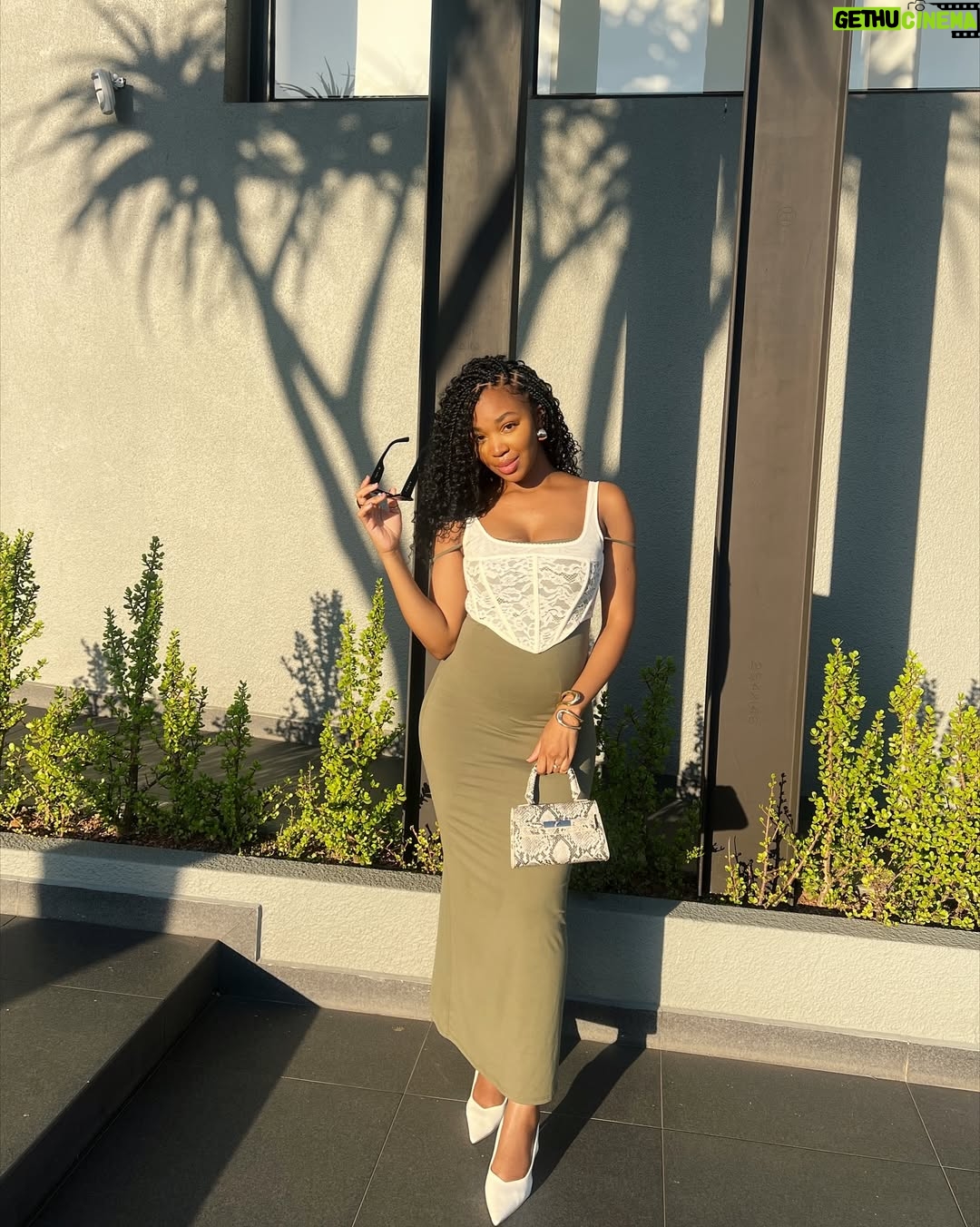 Khosi Ngema - 190.2K Likes - Felt cute☺️ 

Grateful for the love around me today. It’s been a life changing year chile🥹. Learning to love on myself out loud and I’m 26 in a week. Thank you God!🤭🩵🐝