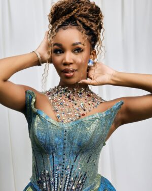 Khosi Ngema Instagram - Super grateful and absolutely humbled by your reception of MEET THE KHUMALOS!🥹❤️‍🔥
Thank you all for streaming and streaming again in some cases haha! Sending all my love back at you!🥰

Dress by: @sistas_felas 
Styled by: @leroy_koopman 
Makeup by: @diva_cadach
