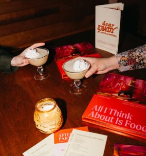 Mamrie Hart Instagram - We didn’t just kick off this tour. We gave it a round house to the teeth! 🍹 Perfect night of cocktails and laughs and THIS SKIRT to celebrate ALL I THINK ABOUT IS FOOD. ✨ 

HUGEST thanks to @rouxportland for putting this whole shindig together. I love y’all 😭 Thank you to my fav bar in Portland @dearsandypdx for hosting! @katesicecream for serving perfect scoops 🍨 And @goldfinchcollective for being so CHARMing and @braaschley for being a booze goddess 

📸 All photos by genius @yeticorn_