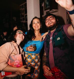 Mamrie Hart Instagram - We didn’t just kick off this tour. We gave it a round house to the teeth! 🍹 Perfect night of cocktails and laughs and THIS SKIRT to celebrate ALL I THINK ABOUT IS FOOD. ✨ 

HUGEST thanks to @rouxportland for putting this whole shindig together. I love y’all 😭 Thank you to my fav bar in Portland @dearsandypdx for hosting! @katesicecream for serving perfect scoops 🍨 And @goldfinchcollective for being so CHARMing and @braaschley for being a booze goddess 

📸 All photos by genius @yeticorn_