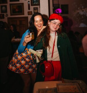 Mamrie Hart Instagram - We didn’t just kick off this tour. We gave it a round house to the teeth! 🍹 Perfect night of cocktails and laughs and THIS SKIRT to celebrate ALL I THINK ABOUT IS FOOD. ✨ 

HUGEST thanks to @rouxportland for putting this whole shindig together. I love y’all 😭 Thank you to my fav bar in Portland @dearsandypdx for hosting! @katesicecream for serving perfect scoops 🍨 And @goldfinchcollective for being so CHARMing and @braaschley for being a booze goddess 

📸 All photos by genius @yeticorn_