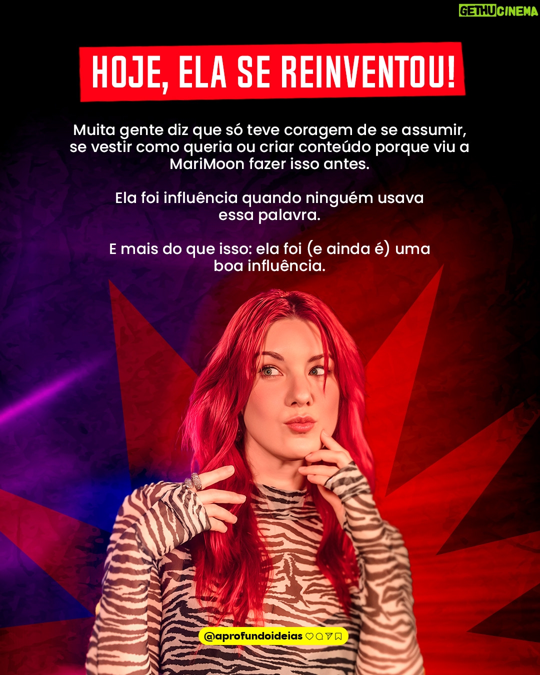 MariMoon - 3.3K Likes - 🌟 Antes das redes sociais, do YouTube e do Instagram… já existia @marimoon.

Ela foi a primeira digital influencer do Brasil, quando isso nem tinha nome ainda.

Rainha da MTV, ícone alternativo, inspiração pra toda uma geração.
Mas por trás do cabelo colorido e da pose confiante, existia uma jovem enfrentando ansiedade, burnout e o colapso da emissora que a lançou.

Hoje, ela abre o jogo no Aprofundamos e essa conversa é tudo que você precisava ouvir.

🚨 Assista agora no YouTube. Link na bio.

#entrevista #documentário #mtv #anos2000 #nostalgia