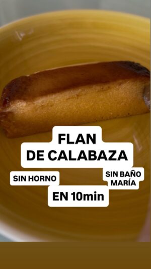 María Castro Instagram - FLAN DE CALABAZA!!!!!!
UN SUEÑO!!! Un sueño, de verdad!!!!!
Palabras de José: “es q sabe como a huevo, pero luego la calabaza se abre paso” jajja

La calabaza (400g) se cocina en el microondas… nada de una hora al horno! Preparas trocitos en un tupper, los tapa con papel film y los calientas 10 min. listo!

Lo mezclas ahora con:
-3 huevos
- 300ml leche (o bebida vegetal)
- 3 cucharadas de azúcar 
- 2 cucharadas de maicena
- vainilla (chorrito)

Se bate todo
Se pone caramelo en la base de un tupper y se lleva al microondas 10 o 15 min…

Se deja enfriar, se desmolda y se disfruta! Un espectáculo!