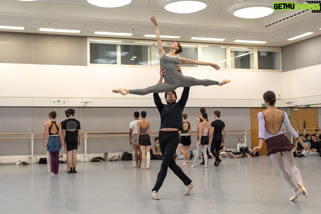 Marianela Núñez - 19.2K Likes - Entre medio de La Fille Mal Gardee y Cascanueces estoy preparando dos obras para el próximo programa mixto :
Serenade de Balanchine 🩵 con @matty_ball 
Everywhere we Go de Peck 🩵 con @reececlarke_ 
Y que hermoso es para mi pasar “quality time” con la compañía en el estudio verlos bailar y compartir muchas risas y buenos momentos! 
Photos de @dancersdiary ❤️