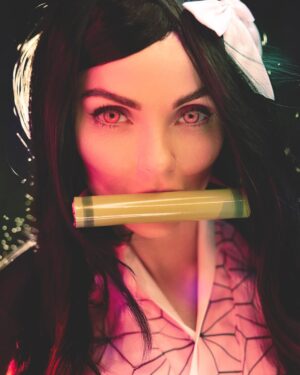 Mariluz Bermúdez Instagram - Siguiendo las locuras de mi carnalita @mariluzbermudez1 y su cosplay para #halloween 👻🎃 de #nezuko alguien ya vio esta serie? #demonslayer