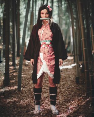 Mariluz Bermúdez Instagram - Siguiendo las locuras de mi carnalita @mariluzbermudez1 y su cosplay para #halloween 👻🎃 de #nezuko alguien ya vio esta serie? #demonslayer