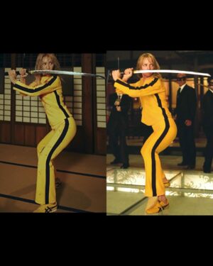 Molly Chiang Instagram - Molly Halloween 2025 Kill Bill❤️‍🔥🖤🎃

For the photos, I actually handpicked all the original movie stills first, then we recreated every single one from scratch.🙂‍↕️😆😂

Which shot is your favorite? 🎬💛
-
莫莉萬聖節2025 《追殺比爾》平面照來了！！！🙌🏾🎃

今年最愛的一張
就是第三張🤣🤣🤣
烏瑪舒曼跟劉玉玲在片場的這張腦袋開花擁抱花絮照😂
必須跟阿翰拍一張吧！！！

平面照片也是我先找好所有原版電影的劇照
然後我們全部照著劇照翻拍

你們最愛哪一張？