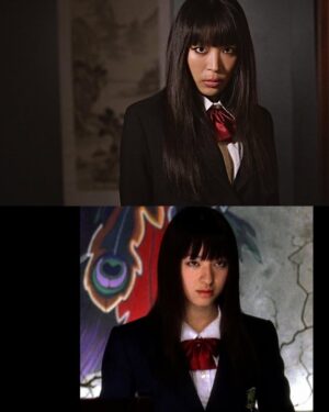 Molly Chiang Instagram - Molly Halloween 2025 Kill Bill❤️‍🔥🖤🎃

For the photos, I actually handpicked all the original movie stills first, then we recreated every single one from scratch.🙂‍↕️😆😂

Which shot is your favorite? 🎬💛
-
莫莉萬聖節2025 《追殺比爾》平面照來了！！！🙌🏾🎃

今年最愛的一張
就是第三張🤣🤣🤣
烏瑪舒曼跟劉玉玲在片場的這張腦袋開花擁抱花絮照😂
必須跟阿翰拍一張吧！！！

平面照片也是我先找好所有原版電影的劇照
然後我們全部照著劇照翻拍

你們最愛哪一張？
