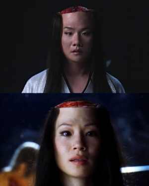 Molly Chiang Instagram - Molly Halloween 2025 Kill Bill❤️‍🔥🖤🎃

For the photos, I actually handpicked all the original movie stills first, then we recreated every single one from scratch.🙂‍↕️😆😂

Which shot is your favorite? 🎬💛
-
莫莉萬聖節2025 《追殺比爾》平面照來了！！！🙌🏾🎃

今年最愛的一張
就是第三張🤣🤣🤣
烏瑪舒曼跟劉玉玲在片場的這張腦袋開花擁抱花絮照😂
必須跟阿翰拍一張吧！！！

平面照片也是我先找好所有原版電影的劇照
然後我們全部照著劇照翻拍

你們最愛哪一張？