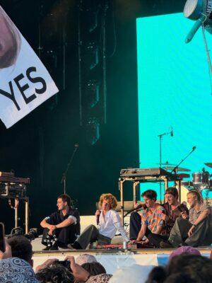 Monica Barbaro Instagram - Glasto was full of hot days, new friends, reunions, Alanis therapy, Loyle Carner soothing, dancing to Parcels as the sun set and a whole lotta love all around… legs still dead but soul’s replenished.