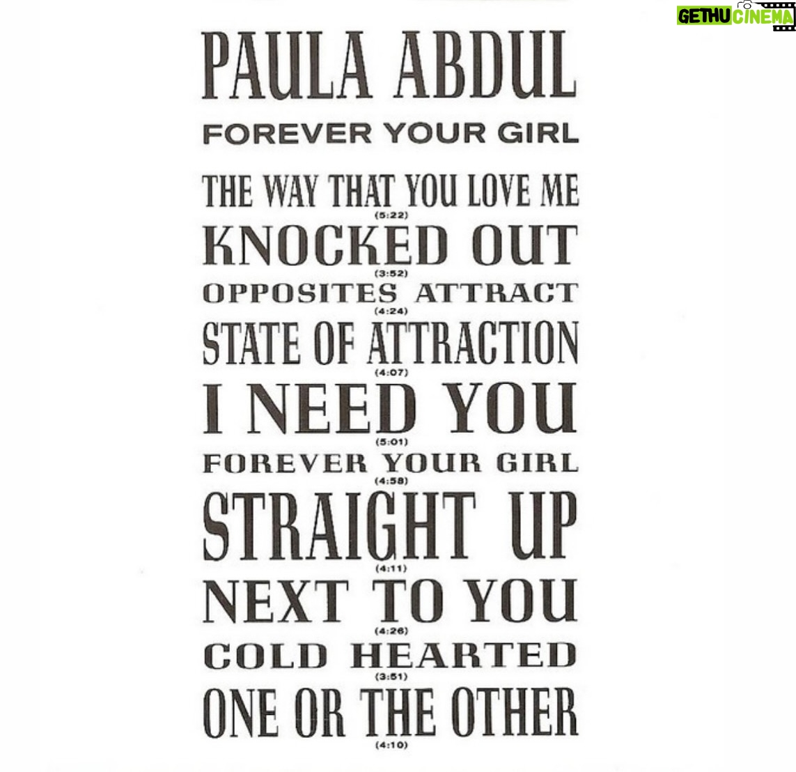 Paula Abdul - 6.1K Likes - It’s wild to think that Forever Your Girl hit #1 on this day back in 1989, 16 months after its release. That album changed my life, not just because of its success, but because it brought me closer to all of YOU. The love and support you’ve given me since has meant everything. Forever grateful and forever your girl ♥️✨ XoP