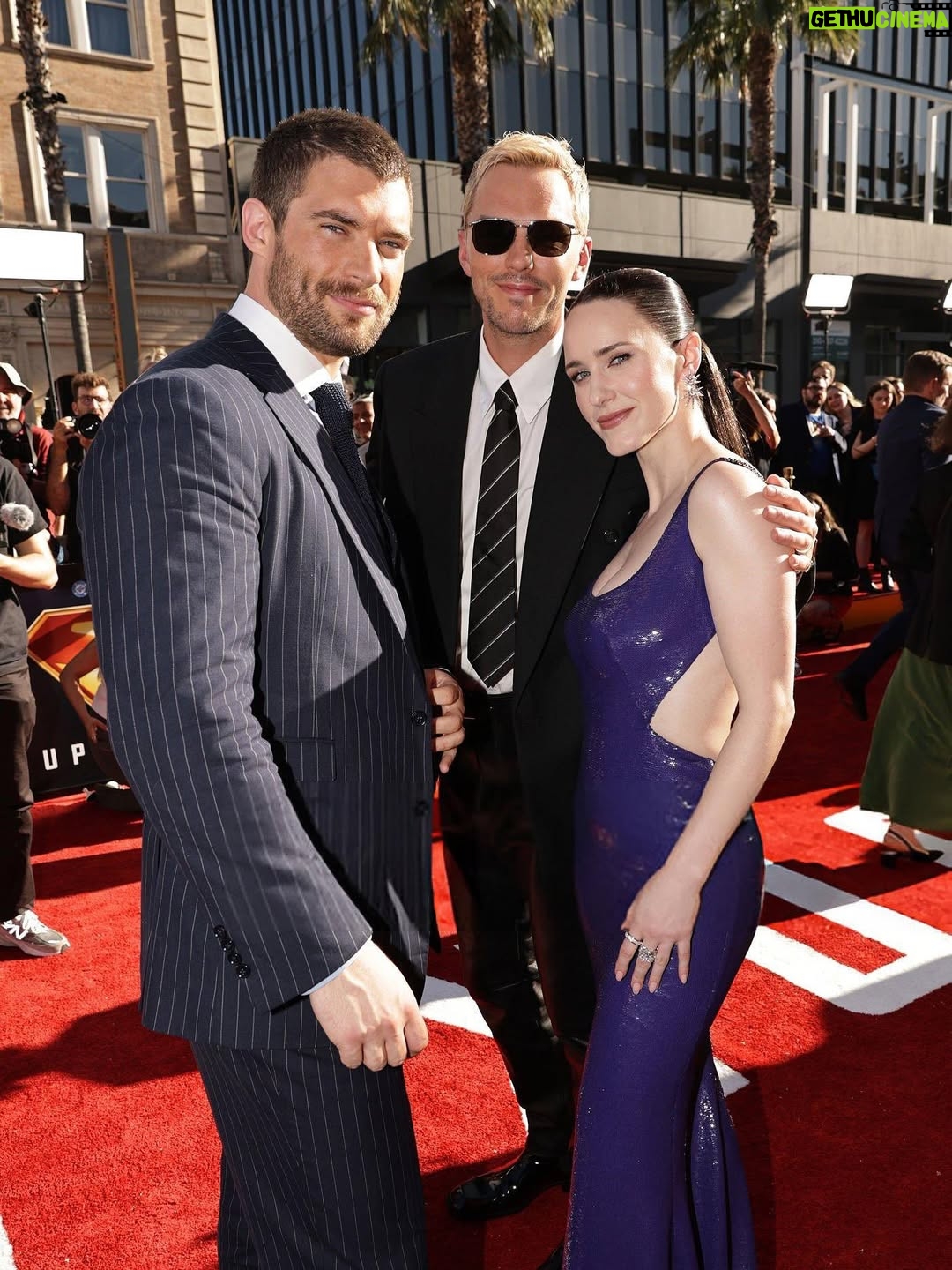 Rachel Brosnahan - 176.7K Likes - LA, thank you for the warm welcome home. I love this super family with my whole heart and can’t wait for you all to see them shine in our movie. 

Thank you @ralphlauren for this insane dress and @davidyurman for the ✨

#Superman premieres worldwide July 11. Do you have your tickets yet?