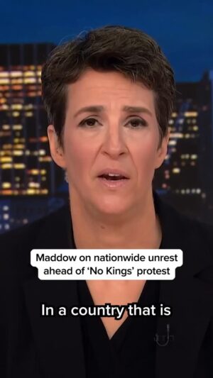 Rachel Maddow Instagram - Rachel Maddow reports on the growing nationwide protests in states like Oregon, Illinois, and Missouri, where thousands of people have been gathering to denounce Donald Trump’s deployment of federal troops and ICE agents amid his immigration crackdown.

#news #Trump #protest #politics