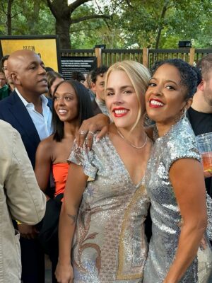 Renée Elise Goldsberry Instagram - 1. Gifted with this silver sequins gown. Ready to shine in @sergiohudson!

2. Giving my best over the shoulder to show off the slit in this dress. “Who, me?!”

3. My husband and my daughter! By my side.

4. My sisters! Yes, we coordinated beforehand. Silver and gold!

5. Called Lin to find out what he was wearing too! Coordination! 😉🥰

6. Sydney and I didn’t have to coordinate! Both showed up shining. Great minds! (Thx for the vid @maclovic)

7. Almost all of us…So happy together!

8. My niece @KaylaGoldsberry! Best date ever!

9. Red carpet candid!

10. Me and Kimani! Her love lifts our family. 

11. Ant and Eph!

12. My heart exploded when I saw my G5E sister! @BusyPhilipps

13. @oaksmash! Congratulations!

14. My baby girl

15. Ron Chernow. It all started with your book.

16-19. After the party is the after party! Thx for hosting Ant! 

20. FaceTime with Groff on the way home. Everyone was there in spirit!