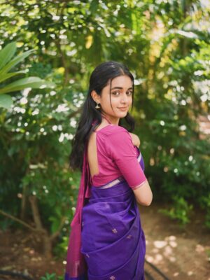 Smeha Manimegalai Instagram - Saree @paavaihandlooms 💜

#smeha