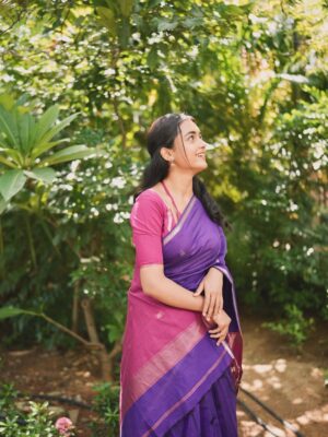 Smeha Manimegalai Instagram - Saree @paavaihandlooms 💜

#smeha