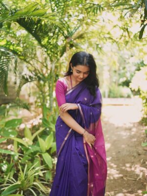 Smeha Manimegalai Instagram - Saree @paavaihandlooms 💜

#smeha