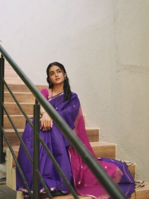 Smeha Manimegalai Instagram - Saree @paavaihandlooms 💜

#smeha