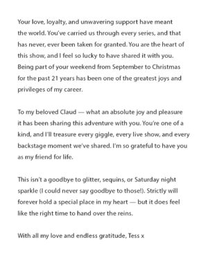 Tess Daly Instagram - To my Strictly friends and family 🤍