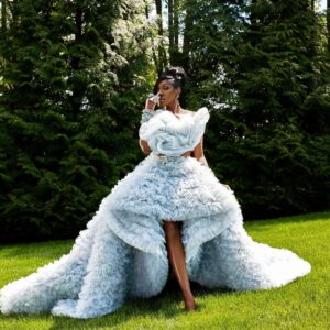 Wendy Osefo Instagram - The theme was Cinderella so I gave them a FAIRYTALE 🧚🏾‍♂️ Season 10 of #RHOP premieres tonight and I’m so excited for you all to watch! Tune into @bravotv at 8PM and enjoy the show 🩵🩵

—
Styling: @parischea 
Dress: @monsooriofficial 
Jewels: @alexisbittar 
Makeup: @already_perfect 
Shoes: @aquazzura