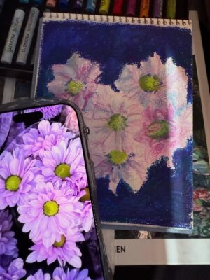 Ado Instagram - いただいたオイルパステルでコペンハーゲンのお花を描いたよ #オイルパステル #難しい #暖かい目で #見てください