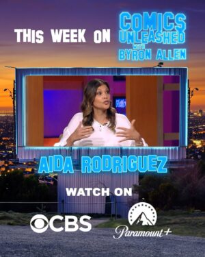 Aida Rodríguez Instagram - Watch me unravel on @comicsunleashedes tonight night on @cbstv right after Colbert. If you miss it, don’t worry it’ll stream on @paramountplus. Had a time with host  @realbyronallen and my fellow comics @joshbluecomedy @titusnation @therealmikeestime 

@vanessagraddick on the headset getting her producing on! 💫

Let me know what you think.
