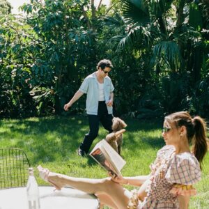 Aimee Carrero Instagram - Happiest birthday to the light of my life @mistertimrock . With some luck, our child will be like you in every way imaginable. May she always look at you like you hung the moon because, to me, you have. ⁣
⁣
⁣
I can’t thank @ashleytruly enough for these special memories at the Chateau Marmont. The theme was “playing house nostalgia” and everyone was so on board I’m forever grateful.⁣
⁣
Photography: @ashleytruly 
Styling: @stylistmelissalynn 
Makeup/hair: @kristenpulice