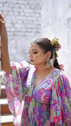 Aisha Mahdi Instagram - // Stepping into summer with a beautiful blend of tradition and modern flair! 🌼💖 

These incredible outfits by @krishasunnyramani is a testament to the vibrant spirit of Indian culture. 

The intricate patterns and lively colors make it perfect for any occasion, whether I’m dancing the night away or lounging in the sun. There’s something magical about wearing pieces that connect me to my roots while keeping me stylish and comfortable. 

Here’s to celebrating life’s moments with grace and joy! ✨✨ 

#SummerTradition #CulturalChic #EthnicElegance #IndianBeauty #VibrantStyle 

Outfits - @krishasunnyramani 
Concept & styling - @styleeetvogue 
Makeup & hair - @theglowstorieswithsoni 
PR - @spiffypublicrelations