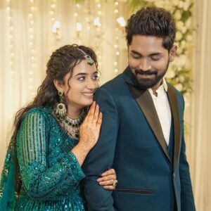 Akshaya Kandamuthan Instagram - To love, laughter and our happily ever after! 💕

Makeup @ajay_artistry 
Hairstylist  @mani_stylist_ 
Costume @mokshe_rental_destination & @studio_7creations 
Jewel @chennai_jazz 
 cam @focus_queen_photography