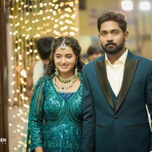 Akshaya Kandamuthan Instagram - To love, laughter and our happily ever after! 💕

Makeup @ajay_artistry 
Hairstylist  @mani_stylist_ 
Costume @mokshe_rental_destination & @studio_7creations 
Jewel @chennai_jazz 
 cam @focus_queen_photography