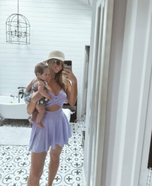 Alexandria DeBerry Instagram - a year ago today I found out I was pregnant 🌼
we had just lost a pregnancy prior to this, so I didn’t want to get my hopes up too much. but after many prayers, here she is what unfathomable joy she has brought us!!
we couldn’t imagine life without this dark haired, blue eyed angel 👼🏻 nearly 5 months of mavvi blue 🤍🦋