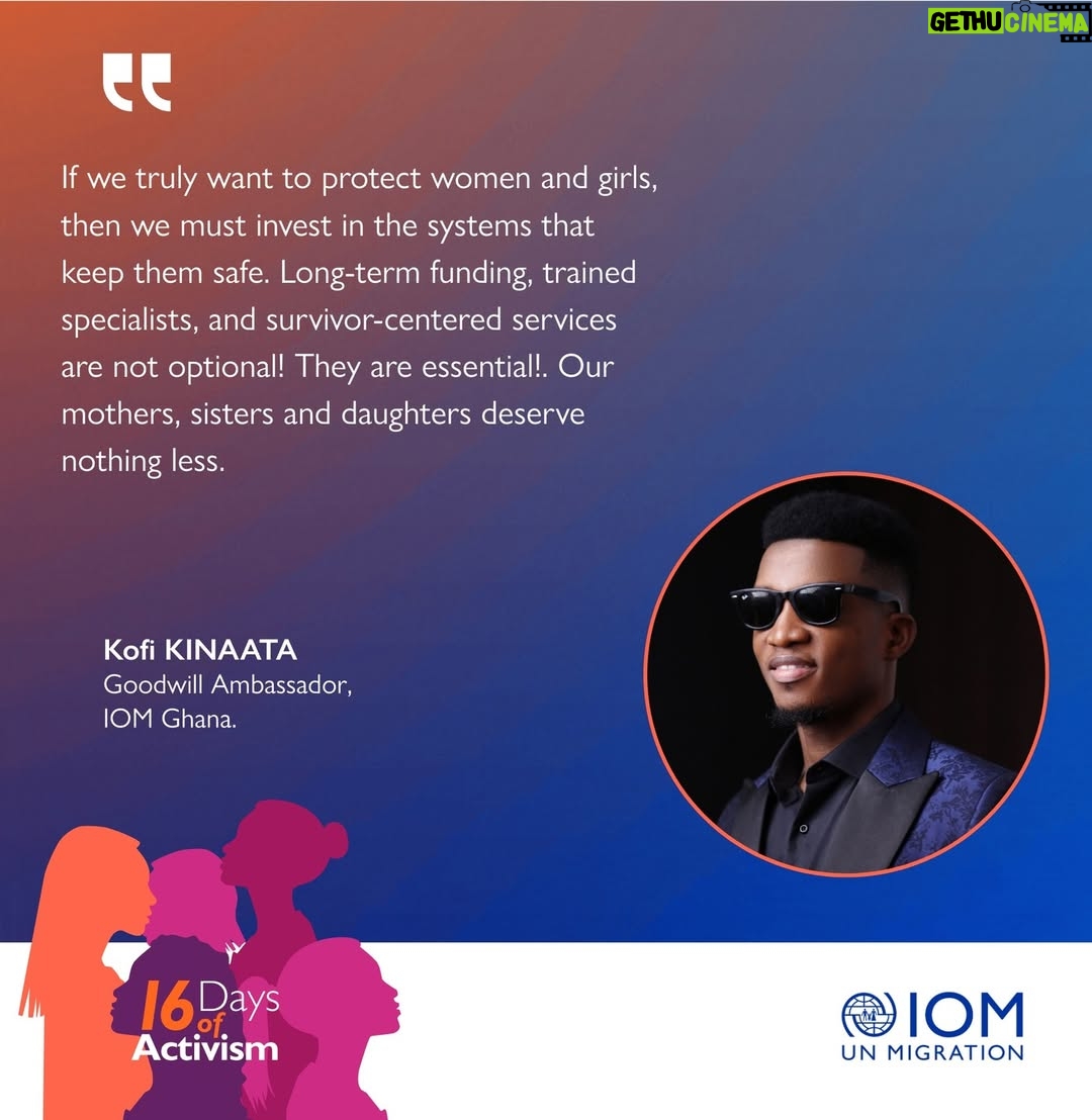 Ama K. Abebrese - 16 Likes - As we observe the #16Days of Activism against Gender-Based Violence, IOM Ghana's Goodwill Ambassadors, @ama_k_abebrese and @kinaatagh , join the campaign to raise awareness and advocate for #SafeSpaces that support and protect women from violence.

They emphasize the need to invest in long-term systems that keep women safe and break the social barriers that limit access to safety.

Together, let’s create a safer, more inclusive Ghana for all!