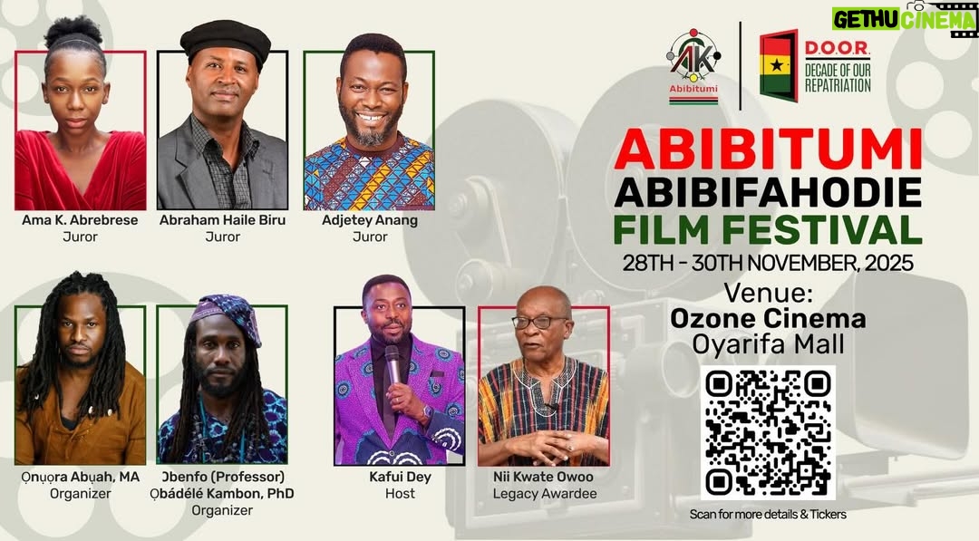 Ama K. Abebrese - 22 Likes - 🎬✨ Abibitumi Abibifahodie Film Festival 2024 ✨🎬

We are honored to present this year’s powerful lineup of visionaries, creators, and cultural stewards who are shaping the future of African storytelling.

🌍 Jury Members
🔥 Ama K. Abebrese
🔥 Adjetey Anang
🔥 Abraham Haile-Biru
🔥 Selikem Geni

👥 Festival Organizers
Ɔbenfo (Professor) Ọbádélé Kambon and Ọnụọra Abụah

Special Guests
– Nii Kwate-Owoo (Legacy Award Honoree)
– Kafui Dey (Host)

This festival celebrates Abibifahodie—African liberation through storytelling, cinema, and creative expression. Together, we uplift voices that speak to our past, present, and future.

🎥 Join us as we honor excellence, showcase brilliance, and amplify the power of African film worldwide.

#Abibitumi #Abibifahodie #AfricanFilmFestival #AfricanCinema #BlackLiberation #AfricanStorytelling #filmfestival2025