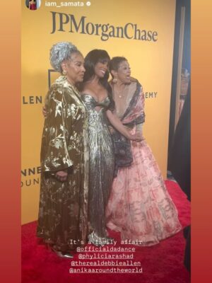 Anika Noni Rose Instagram - Got gussied up this weekend. First the fashion, then the reason.

Celebrated  phenomenal @therealdebbieallen receiving her well earned @theacademy award this weekend. 

A fireball, a swan, a teacher, director, dancer, choreographer, Amistad maker, history maker, giver. A gift. Our golden lady. 

I’m so grateful to be able to love you, and so honored to be able to witness this part of your journey. The recognition. The flowers. Flowers born of seeds you planted, weeded, and consistently tended through the years. 

I have much more to say, but truly…
Thank you. 
Without you there would be no me.
You made the dream visible. Tangible.
I love you.

Styled @jasonrembert 
Asst @thestylistguy 
Gown @marialuciahohanofficial 
Shoes @jimmychoo 

Face @billieegene 
Hair @ryanburrellhair

#DebbieAllen #Oscars #Legend #Dada #MariaCuciaHohan Couture #governorsball #goldenlady