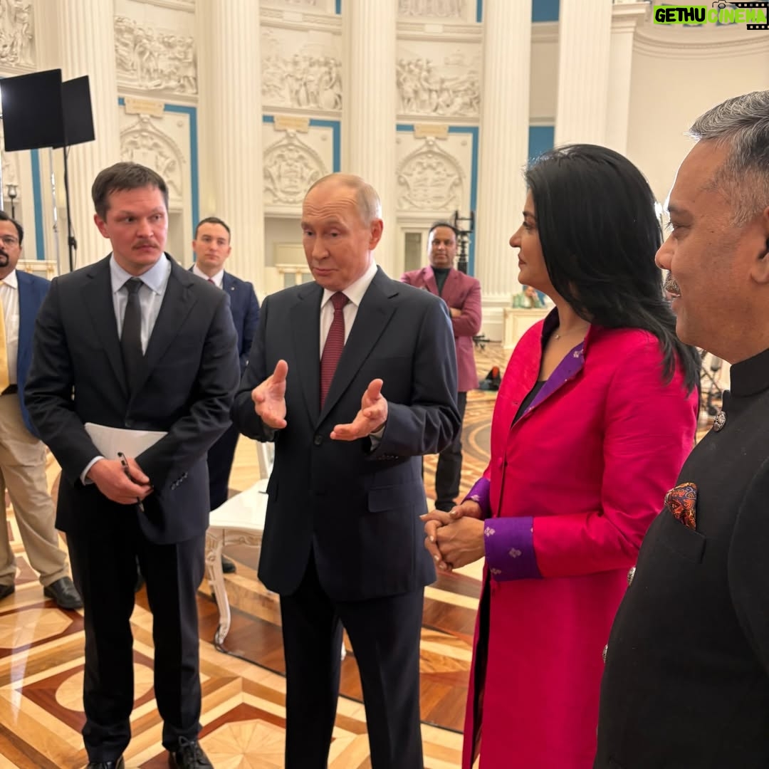 Anjana Om Kashyap - 329.1K Likes - A big day, the biggest interview! Over 100 mins of interview and 30 mins of informal interaction with President of Russia, Vladimir Putin, was a great insight into the mind of one the most compelling and enigmatic leaders of the world. Just doesn’t get bigger than this!