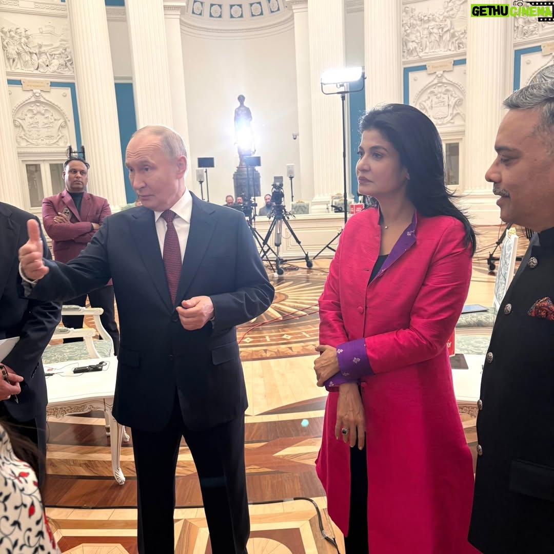 Anjana Om Kashyap - 329.1K Likes - A big day, the biggest interview! Over 100 mins of interview and 30 mins of informal interaction with President of Russia, Vladimir Putin, was a great insight into the mind of one the most compelling and enigmatic leaders of the world. Just doesn’t get bigger than this!