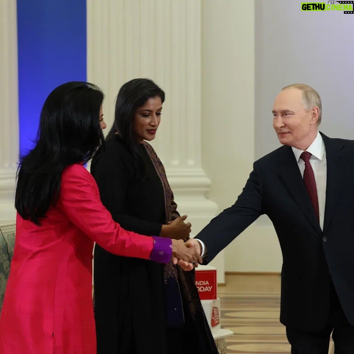 Anjana Om Kashyap - 329.1K Likes - A big day, the biggest interview! Over 100 mins of interview and 30 mins of informal interaction with President of Russia, Vladimir Putin, was a great insight into the mind of one the most compelling and enigmatic leaders of the world. Just doesn’t get bigger than this!