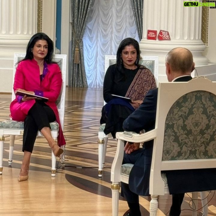 Anjana Om Kashyap - 329.1K Likes - A big day, the biggest interview! Over 100 mins of interview and 30 mins of informal interaction with President of Russia, Vladimir Putin, was a great insight into the mind of one the most compelling and enigmatic leaders of the world. Just doesn’t get bigger than this!