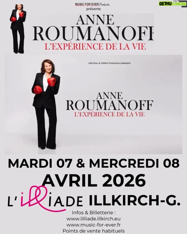 Anne Roumanoff - 1.2K Likes - @anneroumanoff débarque à Illkirch 💕

Avec son humour mordant, son regard affûté sur notre époque et ses punchlines cultes, Anne Roumanoff vous promet une soirée pleine de rires et de bonne humeur 😎

📍 Illkirch-Graffenstaden / @lilliade.illkirch 
🗒️ 7 & 8 avril 2026
⏰ 20h30

👉 Réservez vite !

#AnneRoumanoff #Humour #Spectacle #Illkirch #SortirEnAlsace #Rire #StandUp #Avril2026