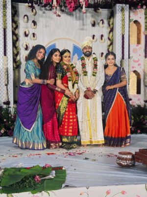 Anshita Akbarsha Instagram - A beautiful day for a beautiful couple👩‍❤️‍👨
🧿✨ @rohitnarasimhan  @sriya_surendran_offl ✨🧿
Congratulations 🙌🏻
To the lovely couple Wishing you both a beautiful journey filled with love, happiness, and
endless memories. May your bond grow stronger with each passing day, and may your life together be filled with joy,
laughter, and love. God bless you guys 🫂🧿✨
#marriage #bestfrnd #sisters #love #bless #happiness y